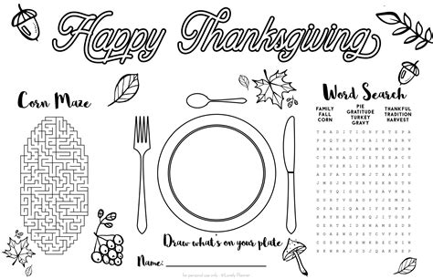 Printable Activity Placemats